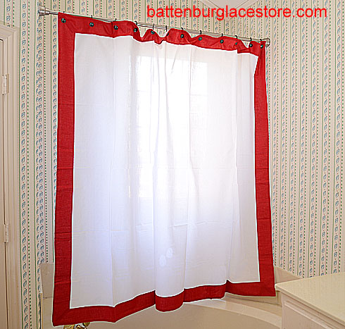 Shower Curtains White Color Trim